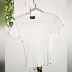 ✨🤍 Polo Jeans Ralph Lauren Ribbed Top 🤍✨ Classic Minimal Staple 👕💫